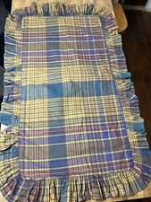 Ralph Lauren Brown & Navy Plaid King Sized Pillow Shame with Ruffles EUC! for sale  New York