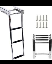 Telescoping 3 Step Boat Dive Ladder Stainless Steel Heavy Duty Pontoon, used for sale  Shipping to South Africa