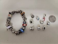 Used, AUTHENTIC FULL PANDORA STERLING SILVER 14K GOLD BRACELET AND CHARMS LOT ALE 925  for sale  Shipping to South Africa