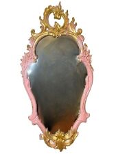 Usado, Espelho ornamentado vintage SYROCO bebê rosa e folha dourada acabamento brilhante espelho maximalista comprar usado  Enviando para Brazil