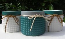 CERAMIC STONEWARE PLANT POTS INDOOR FOR SUCCULENT ALOE HAWORTHIA ETC SET OF 3 for sale  Shipping to South Africa