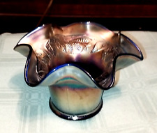 Used, Fenton Antique Carnival Glass Blackberry Spray Cobalt Blue Hat Shaped 1906 for sale  Shipping to South Africa