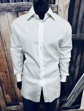 Stefano Ricci Long Sleeve White Light Blue & Gray Stripe Dress Shirt 18 1/2 (47) for sale  Shipping to South Africa