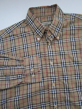 Camisa masculina média Burberry London nova xadrez algodão xadrez botão para baixo EUA, usado comprar usado  Enviando para Brazil