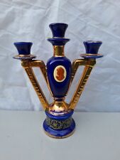 Candelabro de porcelana azul y dorado candelabro puerta vela azul porcelana segunda mano  Embacar hacia Argentina