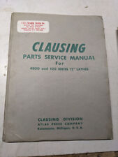 ATLAS CLAUSING INSTRUCTION OPERATOR SERVICE MANUAL PART LIST LATHE #4800 100 12” for sale  Shipping to South Africa