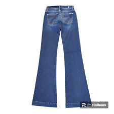 Usado, Jeans bordado Dojo 7 For All Mankind feminino perna larga 26x34 novo sem etiquetas comprar usado  Enviando para Brazil