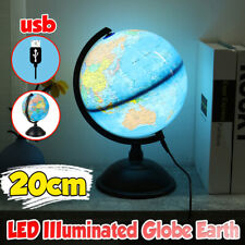 Globo do Mundo LED 20CM Mapa da Terra Rotativo Geografia Oceano Sala de Aula Aprender Desktop comprar usado  Enviando para Brazil