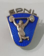Abzeichen des Finnischen Gewichtheberverbandes Weightlifting pin, used for sale  Shipping to South Africa
