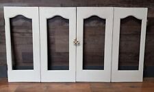 "Par de puertas vintage blancas en mal estado elegantes para ventanas de madera de 17 3/8"" x 19" segunda mano  Embacar hacia Argentina