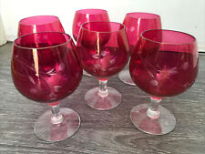 Cranberry liqueur glasses for sale  ANDOVER
