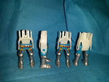 Playmobil knight Novelmore 4 x legs blue boots silver leather strap Set top for sale  Shipping to South Africa