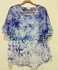 Blusa feminina Concepts azul e roxa ombre floral strass XXL (20) comprar usado  Enviando para Brazil