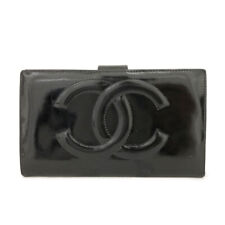 Usado, Cartera larga plegable de charol negra con logotipo de Chanel CC/1Y0192 segunda mano  Embacar hacia Argentina