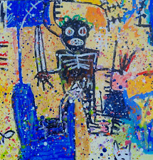 Outsider Art Expressionist Warrior with Cat and Fish  by Ehren Snyder, used for sale  Shipping to Canada