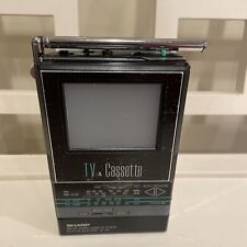 Reproductor de casetes de radio TV LCD portátil TV SHARP JC-AV1BK 1986 de colección. Estuche, usado segunda mano  Embacar hacia Argentina