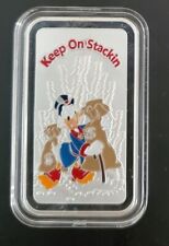 1 oz silver KEEP ON STACKIN V2 art bar. Duck Tales Scrooge  Mcduck , used for sale  Brooklyn
