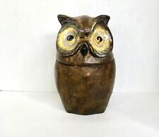 Figural Leather Clad Ceramic Owl Tobacco Cigar Jar, used for sale  Shipping to South Africa