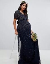 Nowa Maya Ciążowa sukienka tiulowa z dekoltem w serek z cekinami M US 10 na sprzedaż  PL