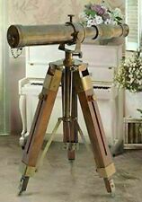 Telescopio náutico vintage antiguo decorativo de latón liso con trípode de regalo de madera  segunda mano  Embacar hacia Argentina