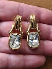 VINTAGE DESIGNER SIGNED SWAROVSKI AUSTRIAN CRYSTAL DROP DANGLE  EARRINGS PIERCED for sale  Shipping to South Africa