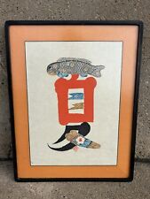 Xilogravura vintage Kichiemon Okamura, arte popular japonesa, usado comprar usado  Enviando para Brazil