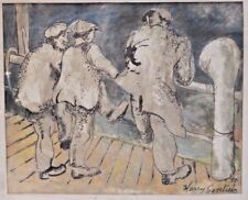Harry Gottlieb 20th Century American Artist Pastel Watercolor Social Realism for sale  Shipping to Canada