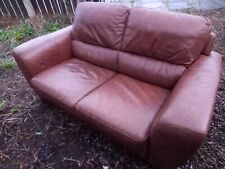 Leather sofa brown for sale  BILLINGHAM