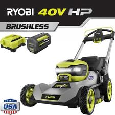 RYOBI 21 in. 40-Volt HP Lithium-Ion Brushless Cordless Walk Behind Push Lawn for sale  USA