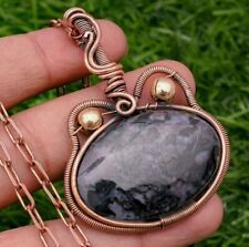 Mystic Merlinite Cat Shape Copper Wire Wrapped Handmade Jewelry Pendant Necklace for sale  Shipping to South Africa