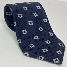 Gravata masculina Damon de seda importada ponto deslizante azul geométrica 57” X 3,5” vintage.  S3 comprar usado  Enviando para Brazil