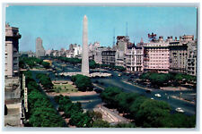 Cartão postal Buenos Aires Argentina parque quadrado Panagra céu c1950's comprar usado  Enviando para Brazil