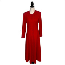 Vestido vermelho vintage anos 80 Sara Campbell manga longa botão para baixo tamanho 12 comprar usado  Enviando para Brazil