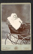 Cab VICTORIAN  BABY IN A PRAM CHILD FASHION Cabinet Card photograph c1880 #2756 for sale  Shipping to South Africa