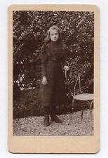 PHOTO ANCIENNE CDV Enfant Fille Jardin Chaise Tochon Lepage Paris Vers 1880 d'occasion  Paris XI