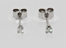 9ct White Gold Real Diamond Solitaire Stud Earrings - Gift Boxed for sale  BIRMINGHAM