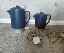 Russel Hobbs Vintage 1960s Blue Ceramic Coffee Percolator & Electric Milk Warmer, used for sale  Shipping to South Africa