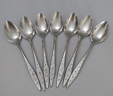 Vtg Everbrite Premier 18/8 Stainless Flatware Lot 7 Soup Spoons Japan MCM Scroll for sale  Shipping to South Africa