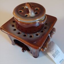 Brown 4 Piece Ceramic Mini-Stove Oven Tealight Wax Warmer Stove Pots for sale  Shipping to South Africa