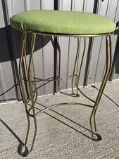 Banqueta de metal vintage dourada MCM assento verde superior NL, usado comprar usado  Enviando para Brazil