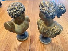 VINTAGE ARTEMIS & ERMES CHALK ? STATUES FIGURINES 13-½” TALL for sale  Shipping to South Africa