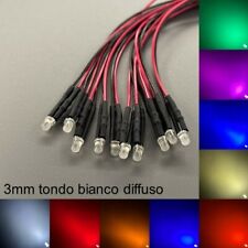 3mm LED cablato tondo bianco diffuso molto luminoso diodo Resistore 3 mm IT comprar usado  Enviando para Brazil