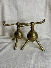 Pair Christopher Dresser Brass Firedogs Aesthetic Movement Tripod Andirons AS IS for sale  Shipping to South Africa