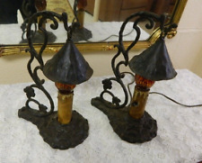 Par de lanternas estilo gótico Iron Art Mission antigo preto abajur de ferro comprar usado  Enviando para Brazil
