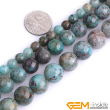 Usado, Contas redondas semipreciosas de pedra de crisocola verde natural para fazer joias 15" comprar usado  Enviando para Brazil