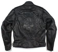 Chaqueta de motocicleta Harley-Davidson reflectante de cuero Willie G calavera para hombre mediana segunda mano  Embacar hacia Mexico