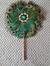 Vintage feathered fan for sale  LEIGH