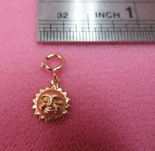 Light Weight Tiny 14k Solid Yellow Gold Sun Face Pendant Charm .17 Grams for sale  Shipping to South Africa