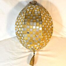 Bola de discoteca grande con mosaico espejado tono dorado forma ovalada segunda mano  Embacar hacia Argentina