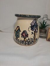 Used, Home and Garden Party Birdhouse Crock Jar Utensil Holder Stoneware USA 2003 for sale  Shipping to South Africa